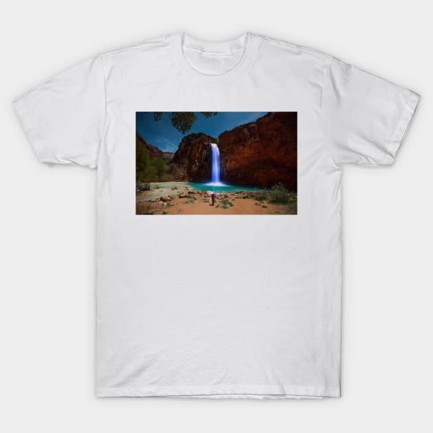 Havasu Falls light painting at night T-Shirt by va103